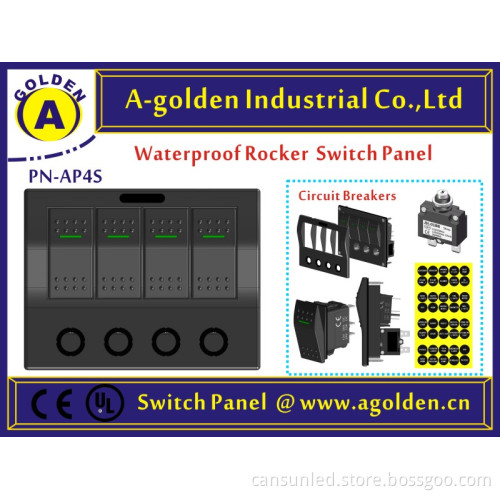 Marine/ Boat/RV/Trailer Rocker Switch Panel with led light